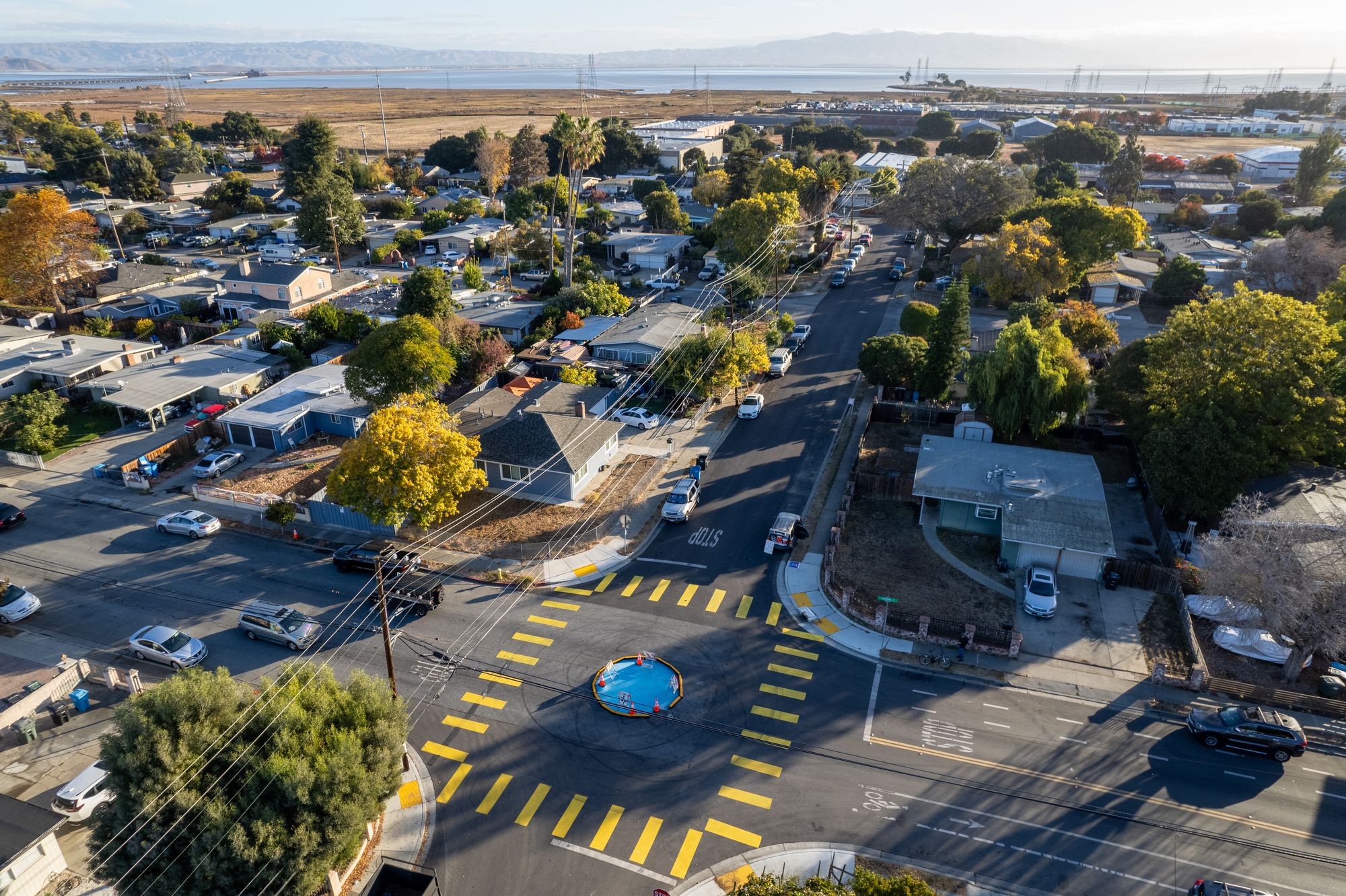 Temporary Traffic Circle Installed at Fordham & Notre Dame