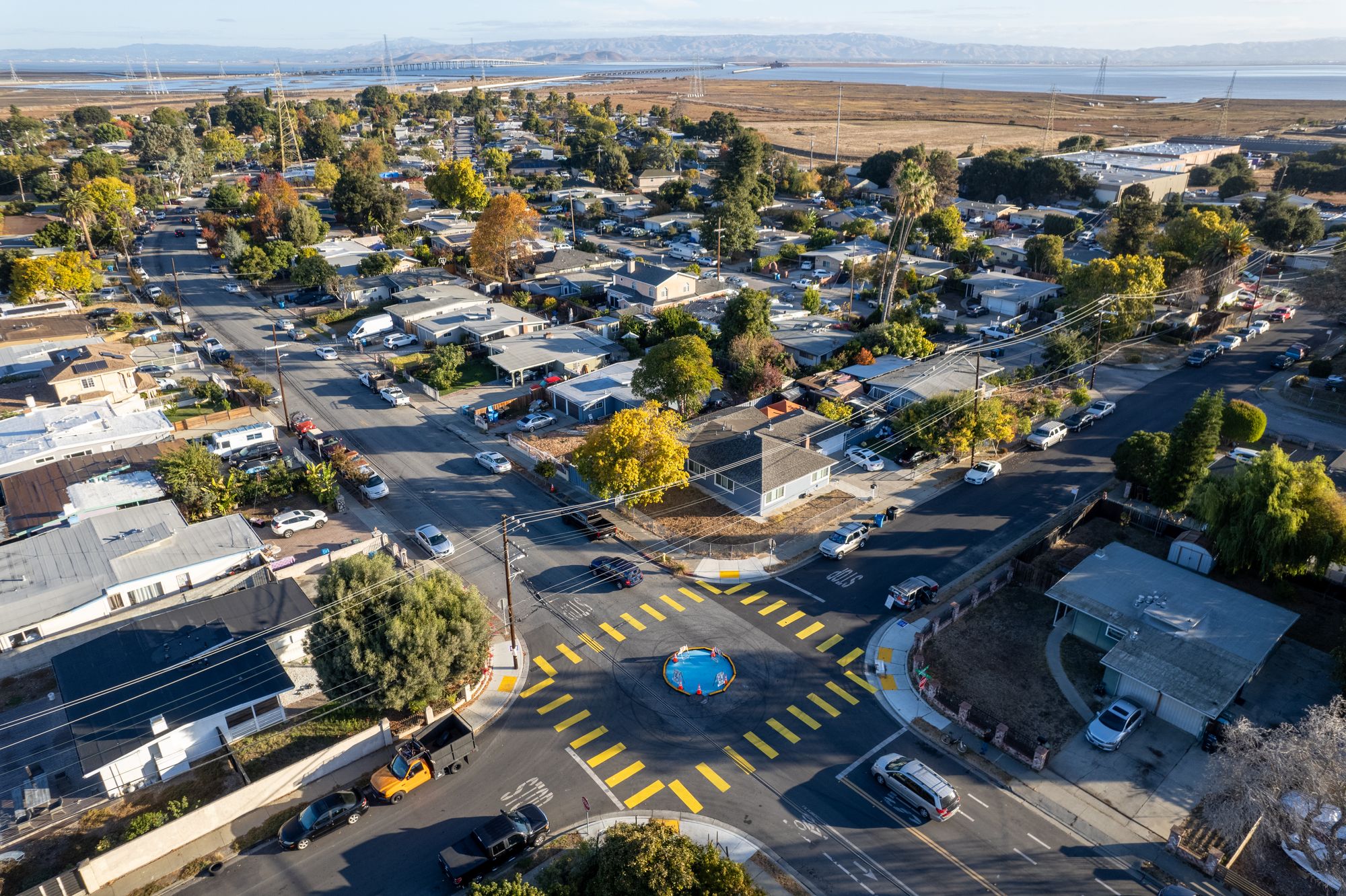 Temporary Traffic Circle Installed at Fordham & Notre Dame