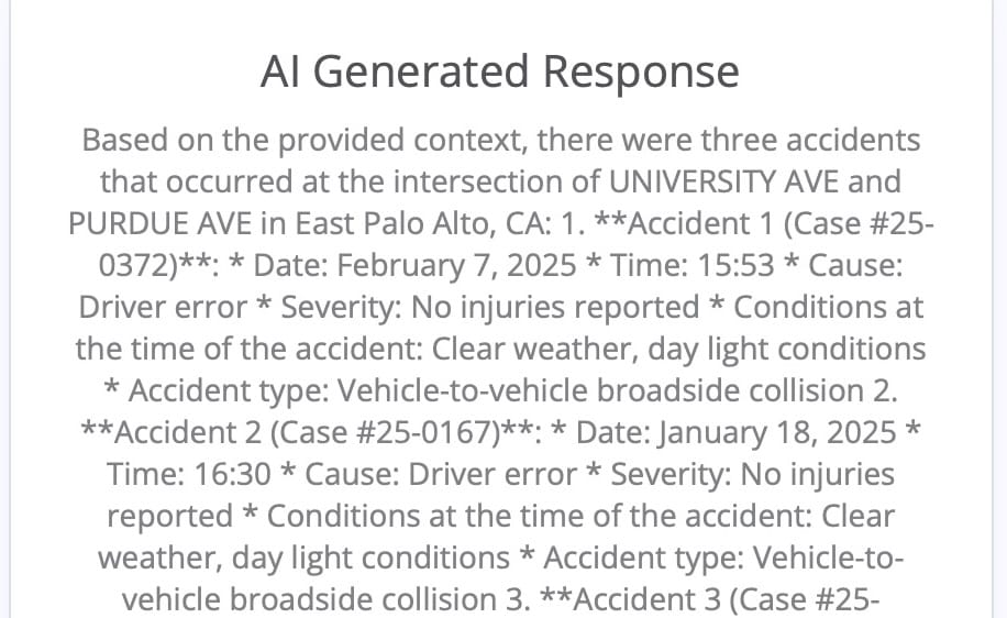 Ask311: Search Vehicle Accidents and Illegal Dumpings Near You with AI