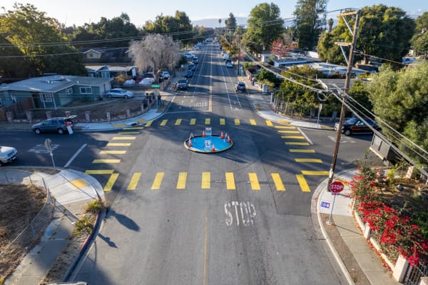 Temporary Traffic Circle Installed at Fordham & Notre Dame